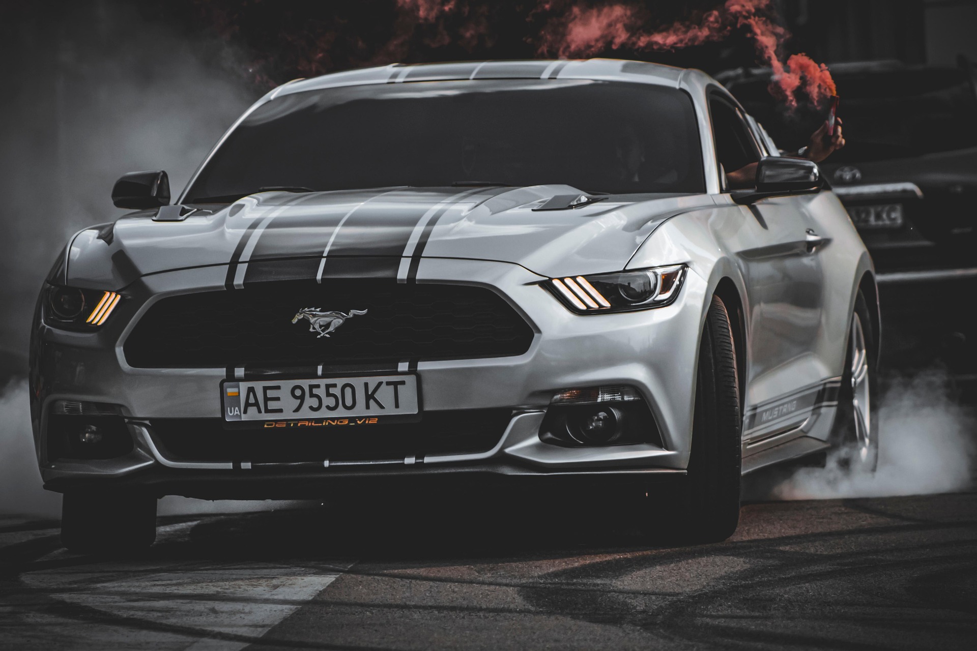 Silver Mustang Drift
